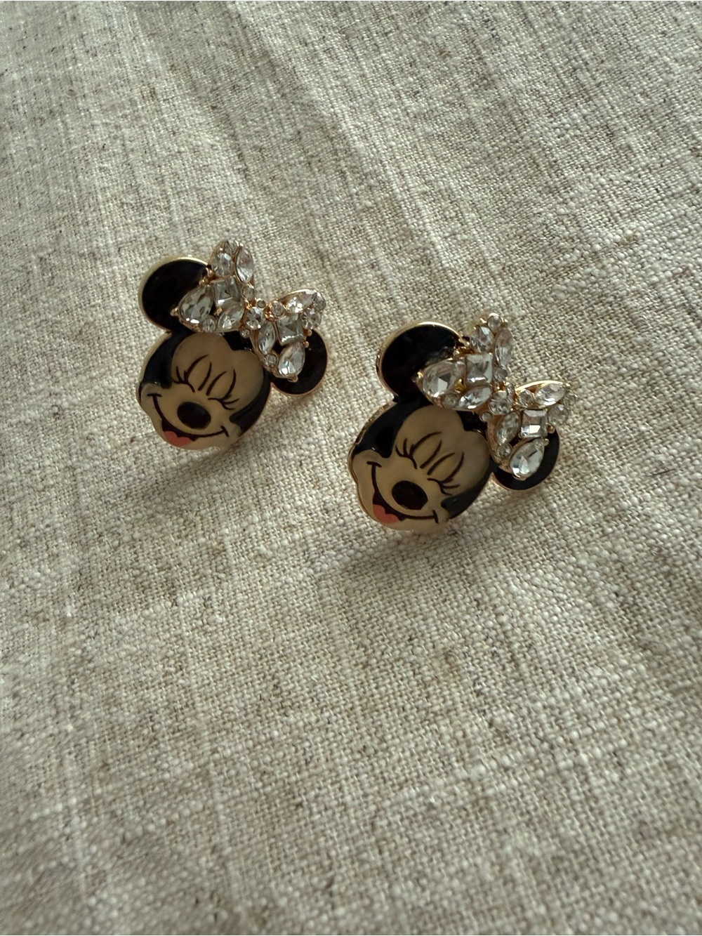 BaubleBar Minnie Mouse Crystal Bow Stud Earrings